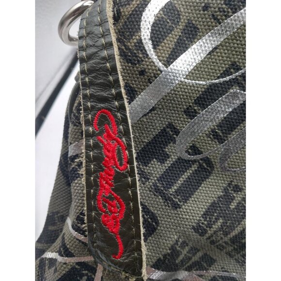 Ed Hardy Jungle Fever Canvas & Leather Handbag With Tiger Picturerint - 15x9x5 - Picture 7 of 9